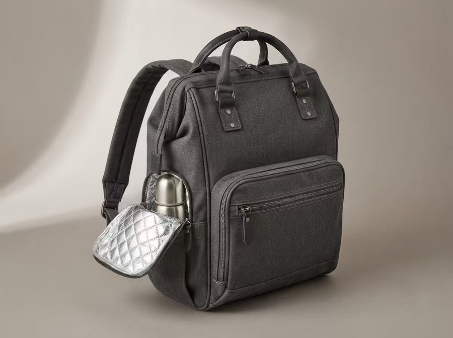 Custom logo diaper backpack with insulated bottle pocket